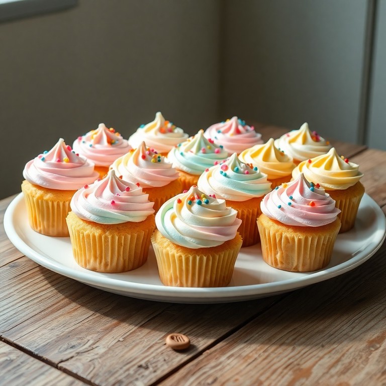 Cupcakes de vainilla con crema de mantequilla