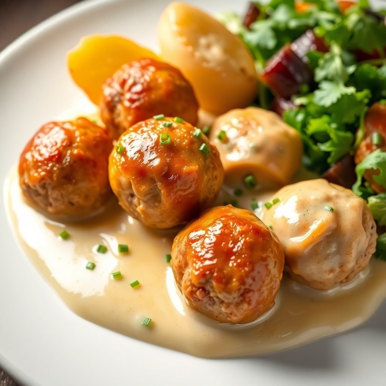 Boulettes de viande épicées à la moutarde et fromage frais