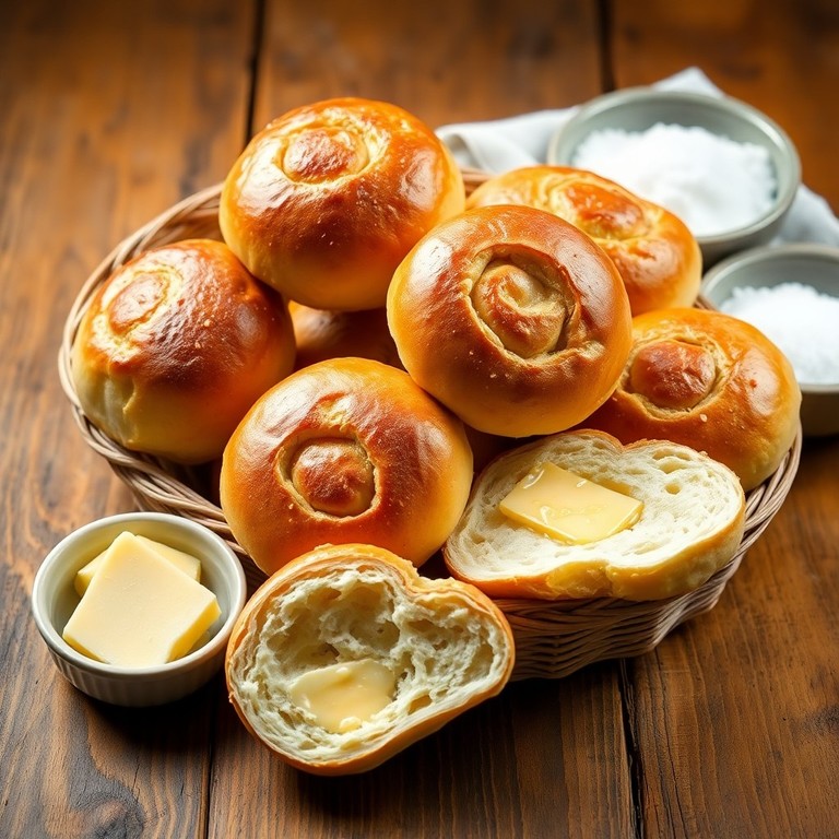 Klassische Hefeteigweckchen mit Butter und Zucker