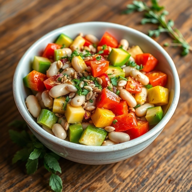 Ensalada de Alubias con Aguacate, Tomate y Semillas