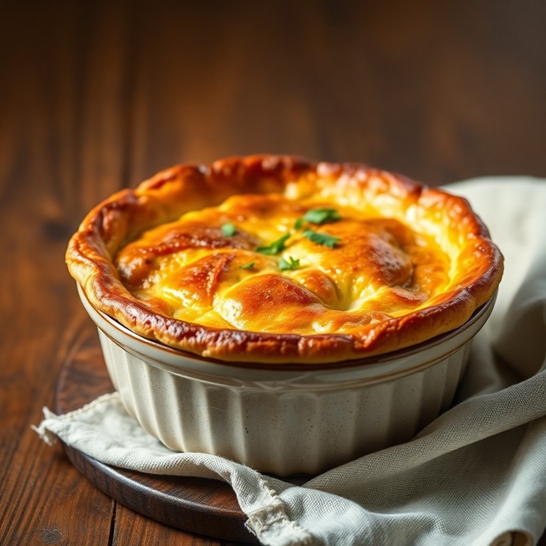 Suflê Salgado de Carne com Creme de Leite