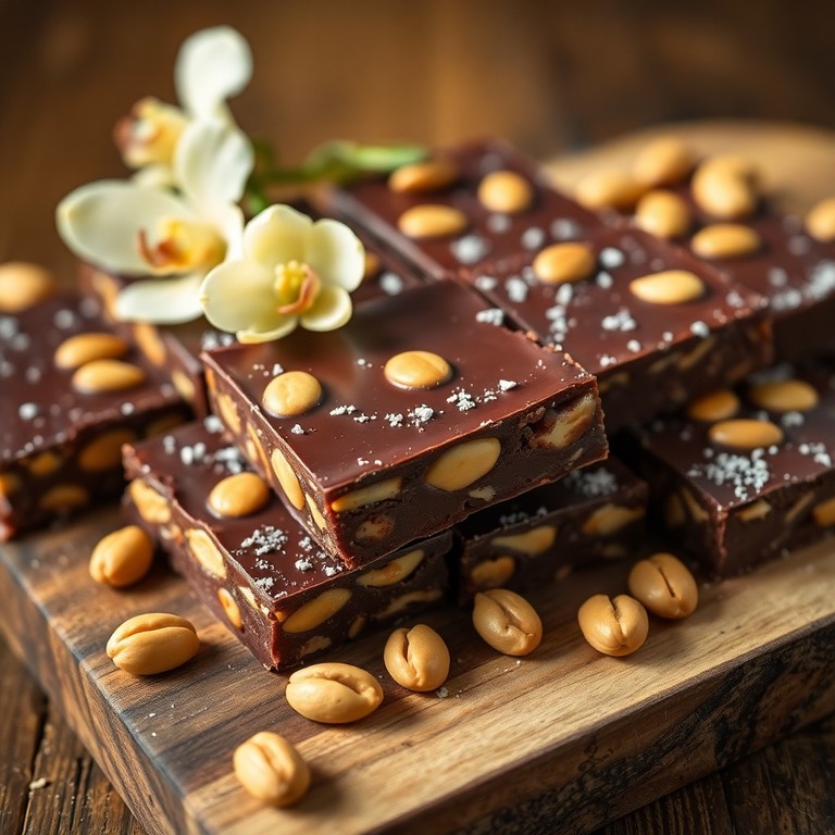 Barras energéticas de chocolate oscuro y cacahuetes con toque de vainilla