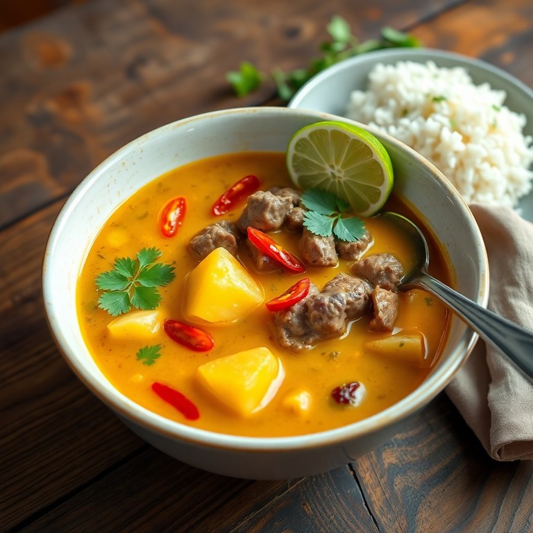 Spicy Beef and Potato Curry Soup