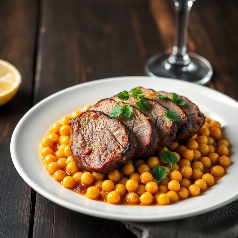 Poitrine d'Agneau Confite aux Pois Chiches et Épices
