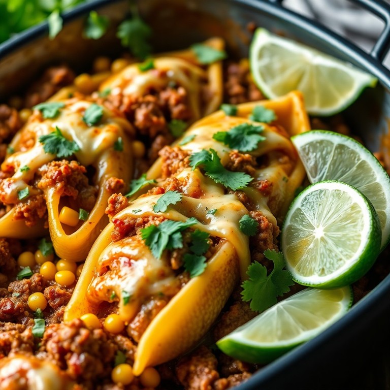 Mexican-Inspired Taco Stuffed Shells (Bean-Free, Canned Corn)