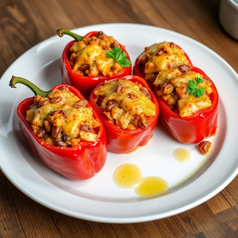 Gefüllte Paprika mit Hähnchen und Bohnen (2)