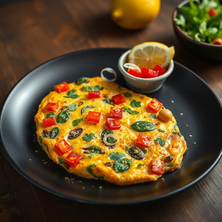 Vegane Tofu-Frittata ohne Ofen mit Paprika und Kichererbsenmehl