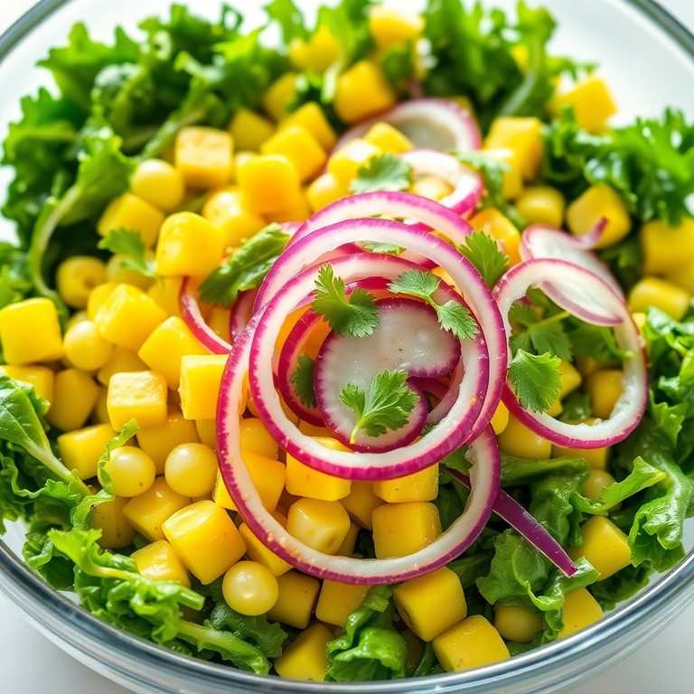 Salada Refrescante de Pepino, Milho e Ceviche de Couve
