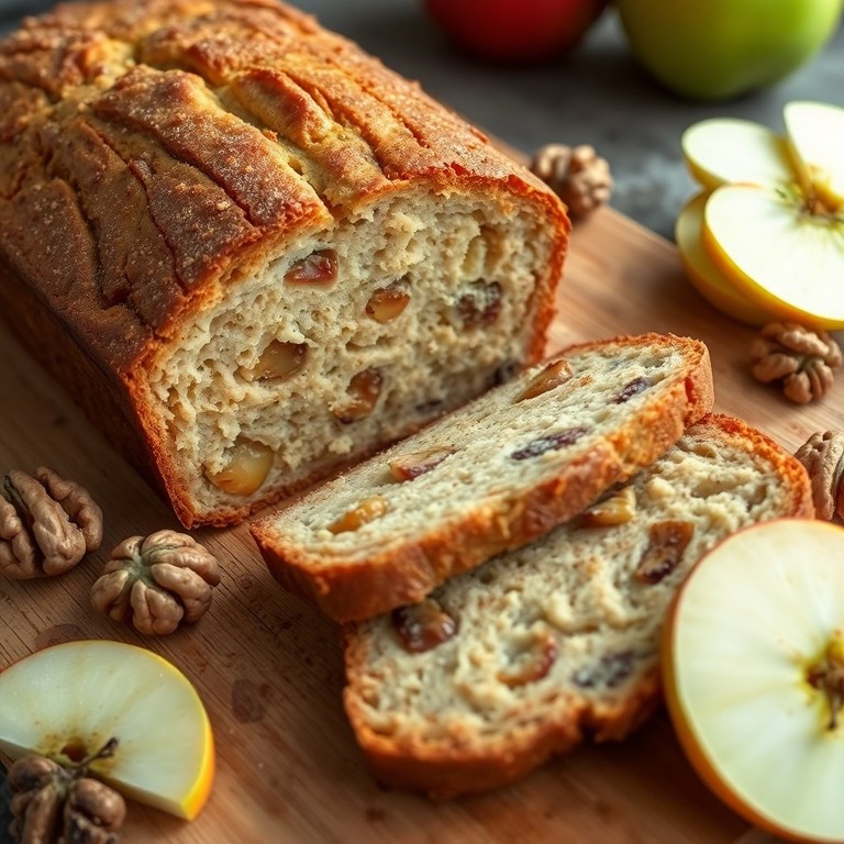 Herzhaftes Low-Carb Frühstücks-Brot mit Äpfeln und Nüssen