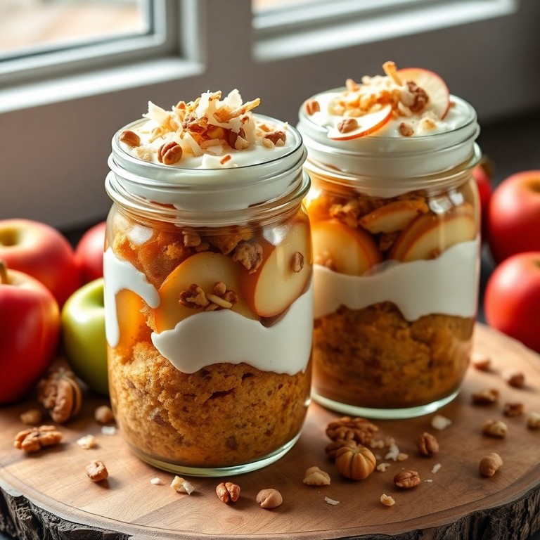 Gesunder Apfel-Kuchen im Glas