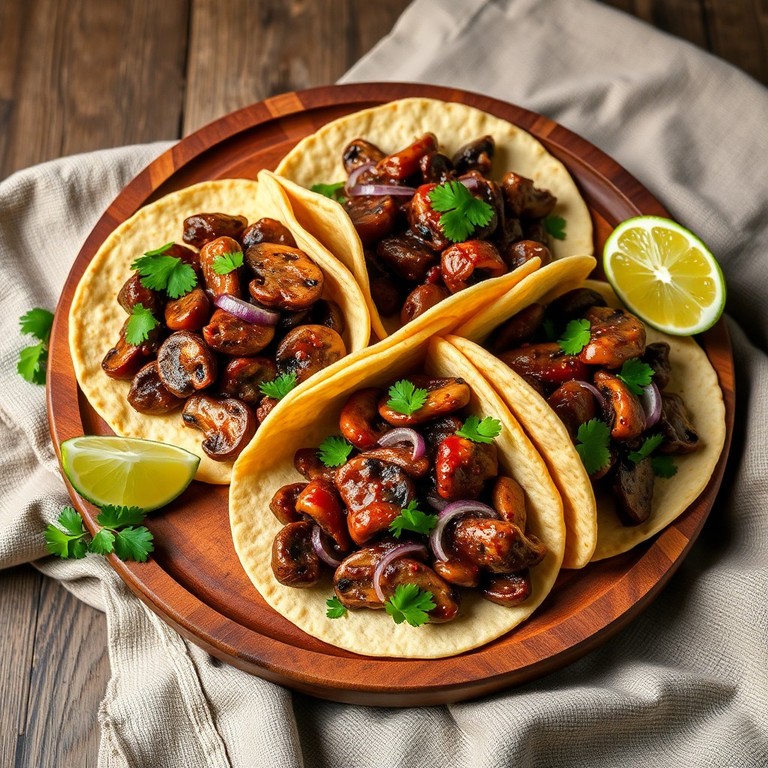 Tacos de Cogumelo Selvagem ao Molho de Tamarindo