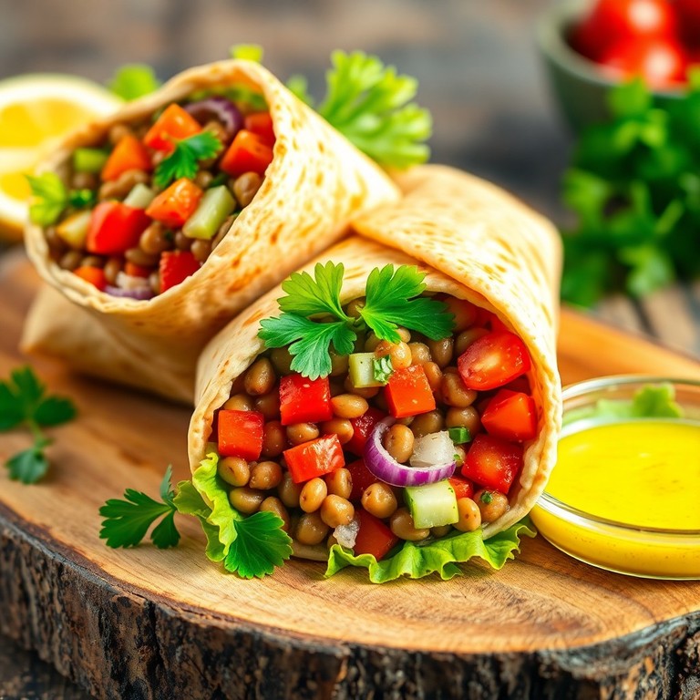 Wrap de Lentilha com Vegetais