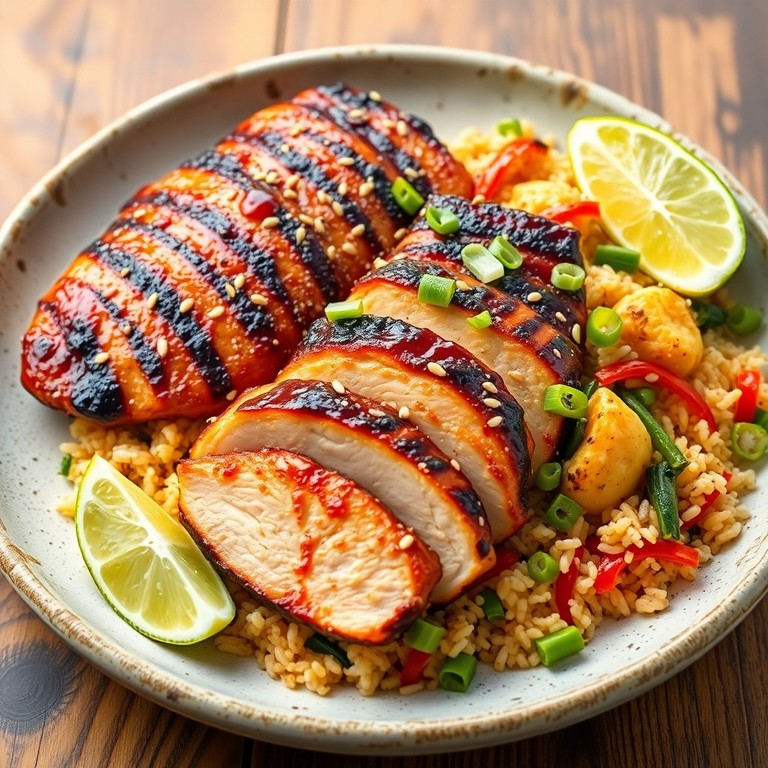 Grilled Teriyaki Chicken with Eggy Basmati Vegetable Fried Rice