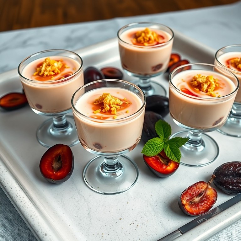 Pudding froid à la compote et à la purée de prune
