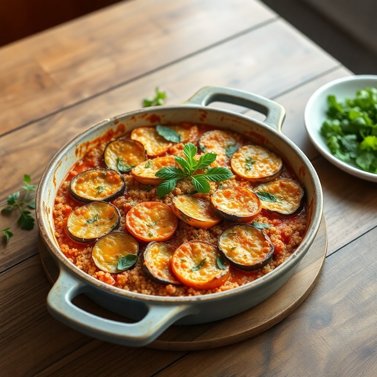 Gratin d'aubergines et quinoa à la méditerranéenne
