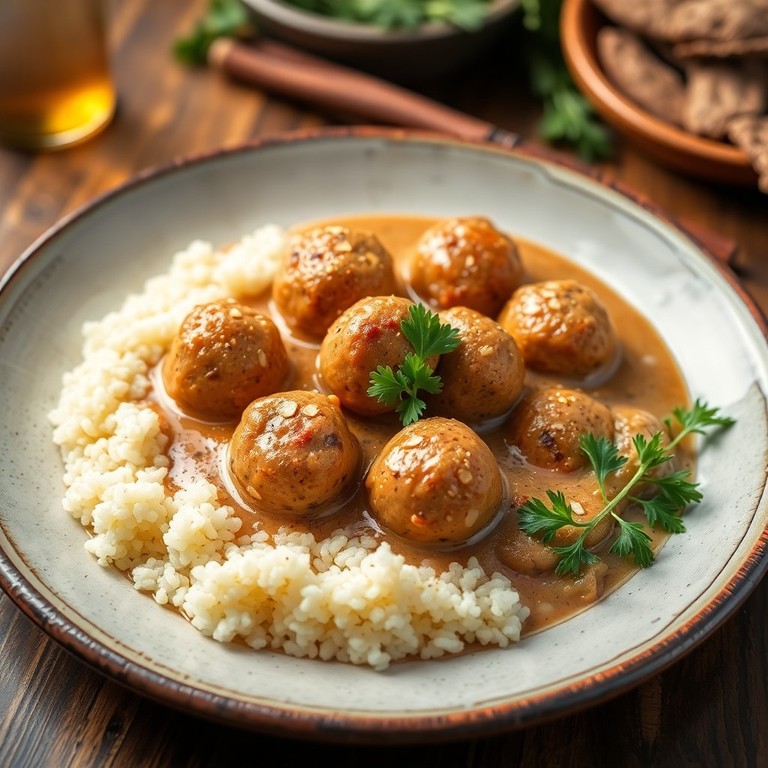 Albondigas al Estilo Marroquí con Salsa de Almendras y Especias