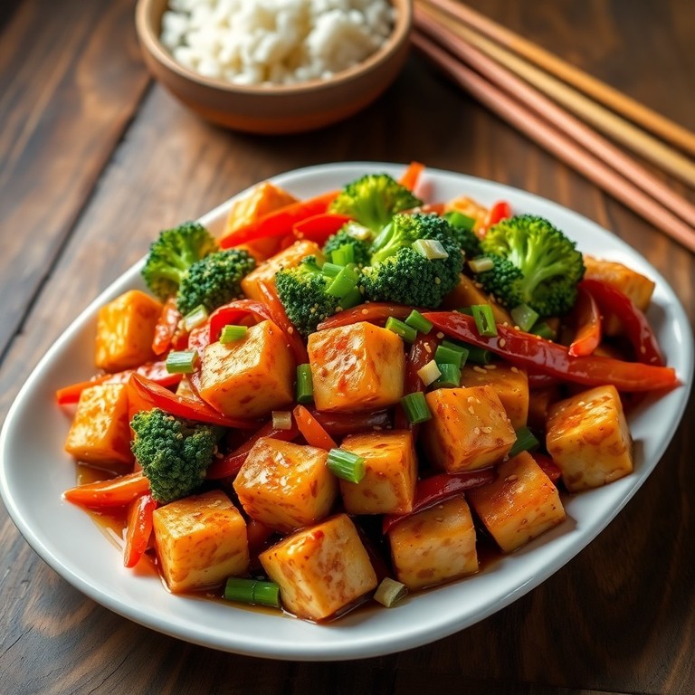 Broccoli and Vegetable Stir-Fry with Tofu