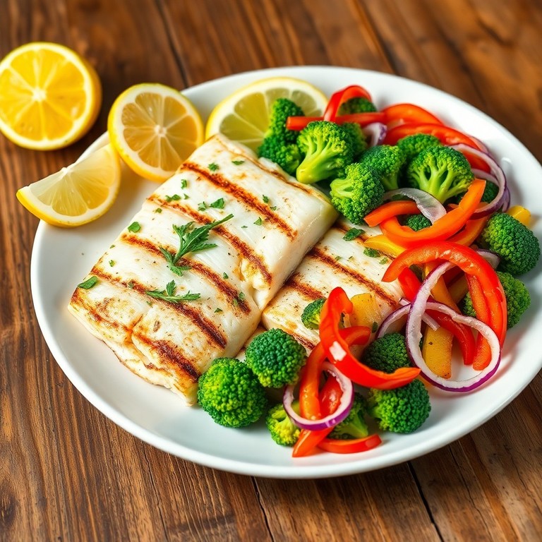 Herb-Infused Grilled White Fish with Lemon-Broccoli Medley