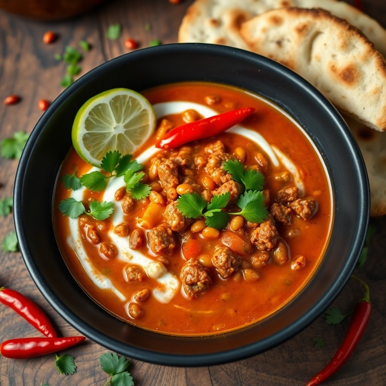 Chili-Linsen-Curry mit Hackfleisch