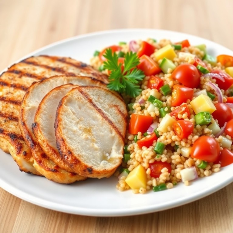 Gegrilltes Hühnchen mit Quinoa-Gemüse-Salat