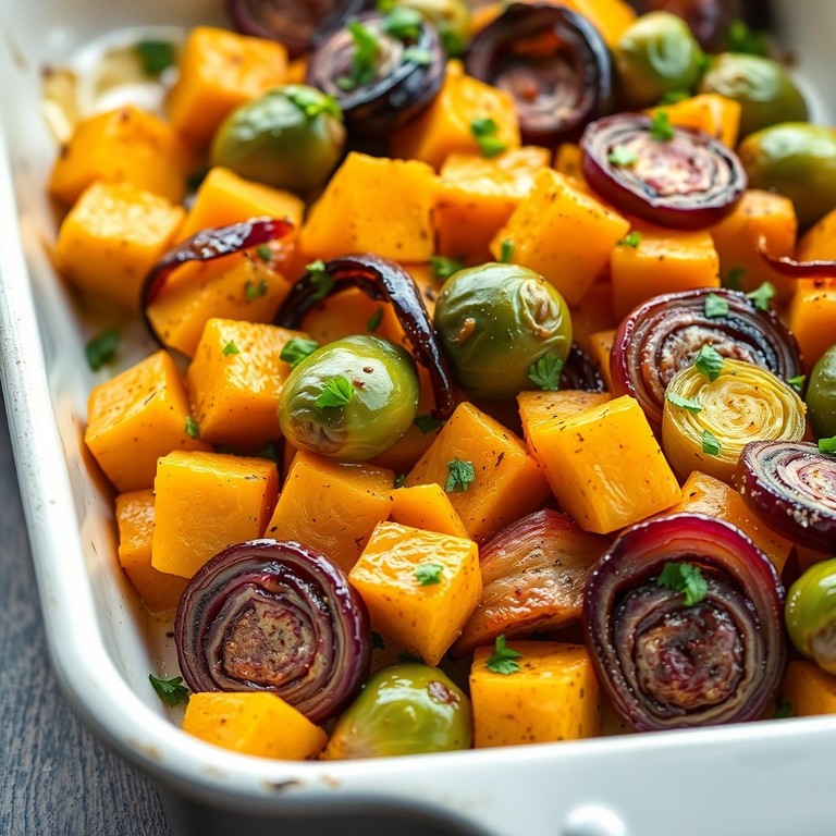 Vegetarische Spruitjes en Pompoen Traybake