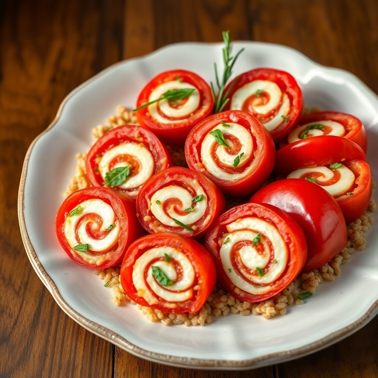 Involtini di Pomodori e Scamorza con Farro e Erbe Aromatiche