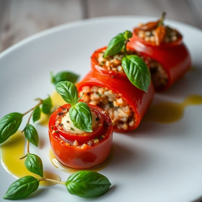 Involtini di Pomodori e Scamorza con Riso e Erbe Aromatiche