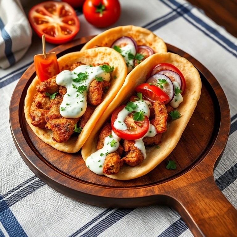 Authentischer griechischer Gyros mit hausgemachtem Tzatziki