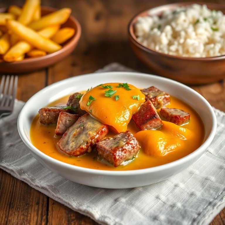 Estrogonofe de Filé Mignon com Cobertura de Abóbora e Creme de Leite