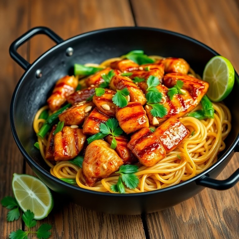 Asiatische Bärlauch-Zwiebel-Hähnchenpfanne (475 kcal))