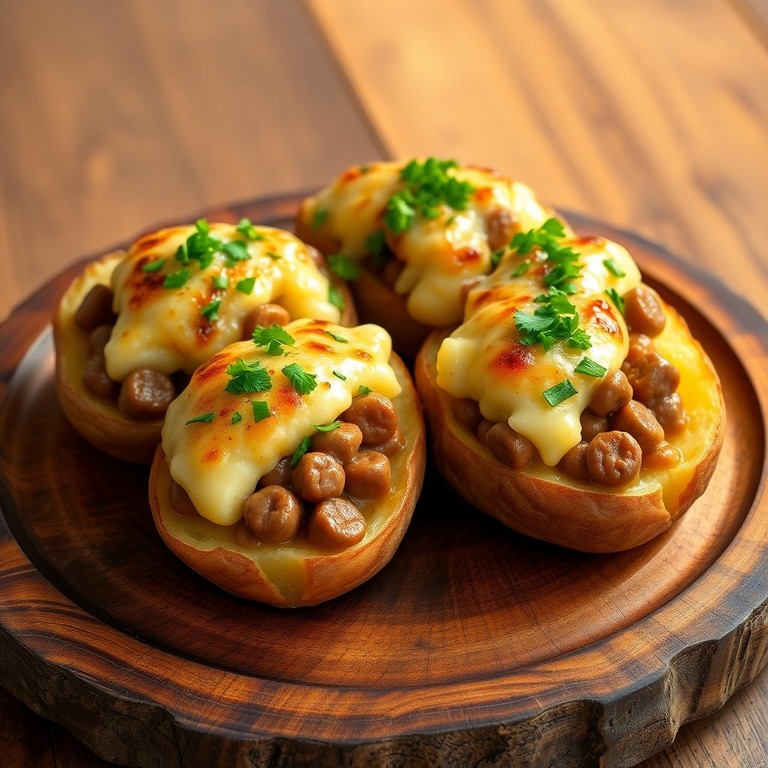 Gefüllte Kartoffeln mit Bratwurst