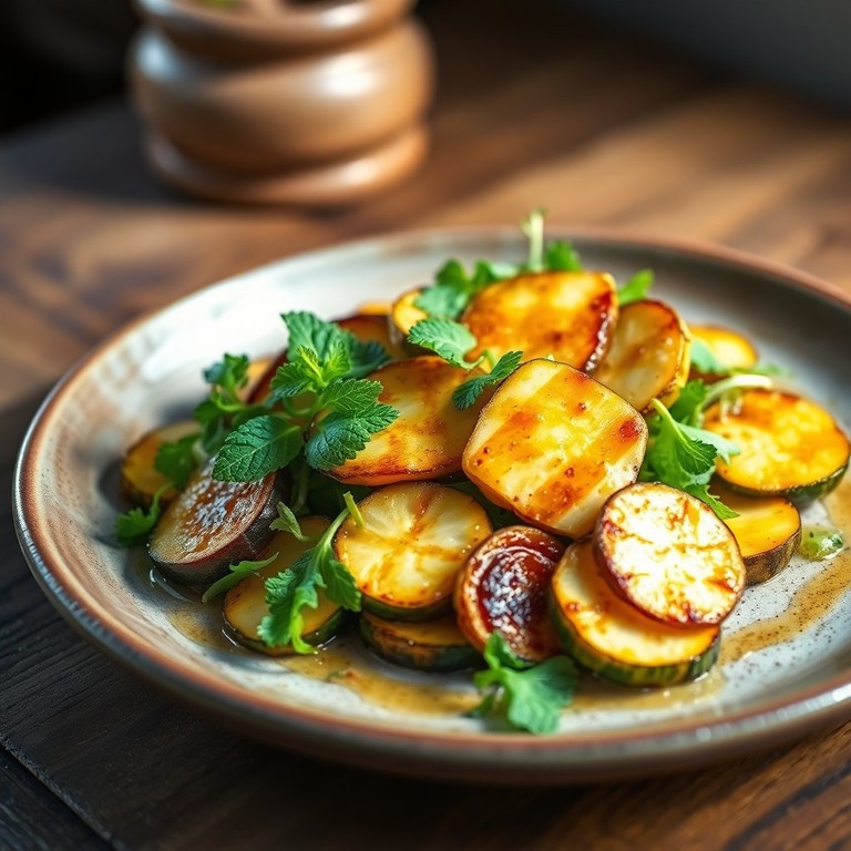Salade chaude de Courgettes sautées au Halloumi croustillant