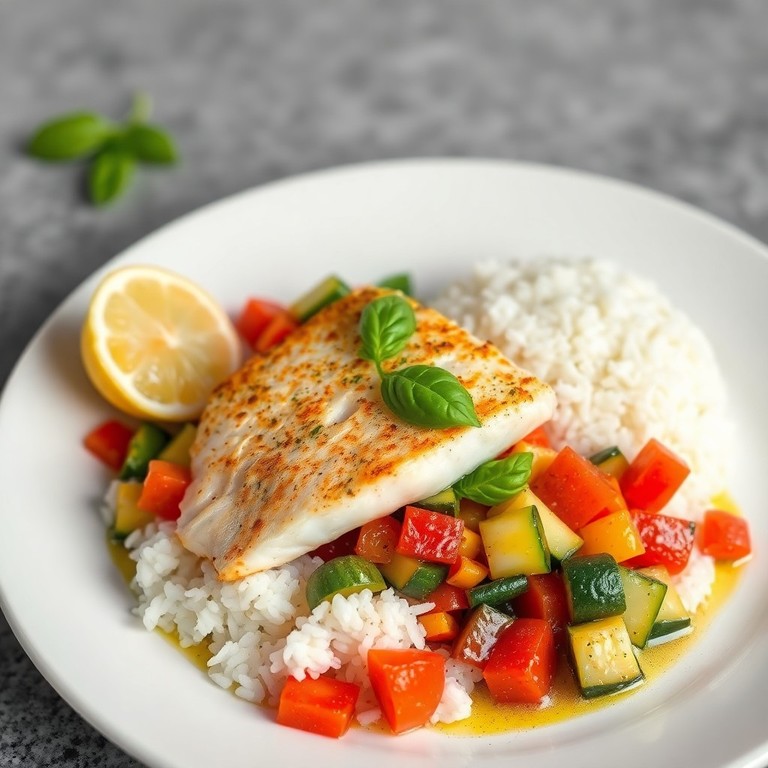 Poêlée de poisson aux légumes méditerranéens