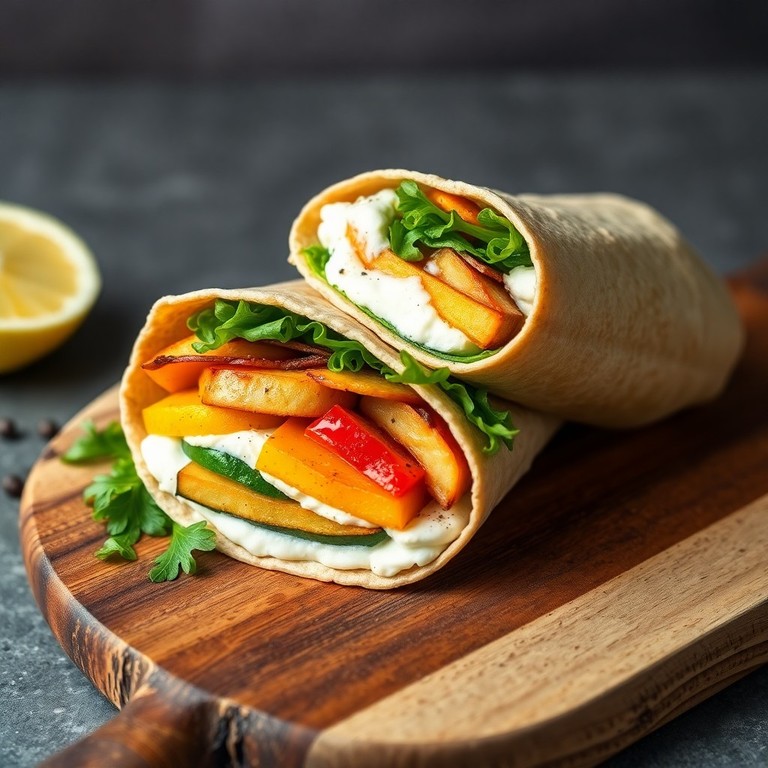 Wrap Vegan aux Courgettes et Seitan au Fromage de Chèvre
