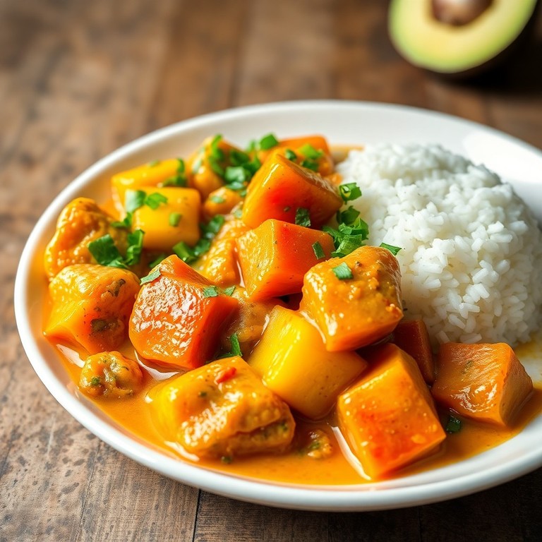 Frango ao Curry com Arroz e Legumes