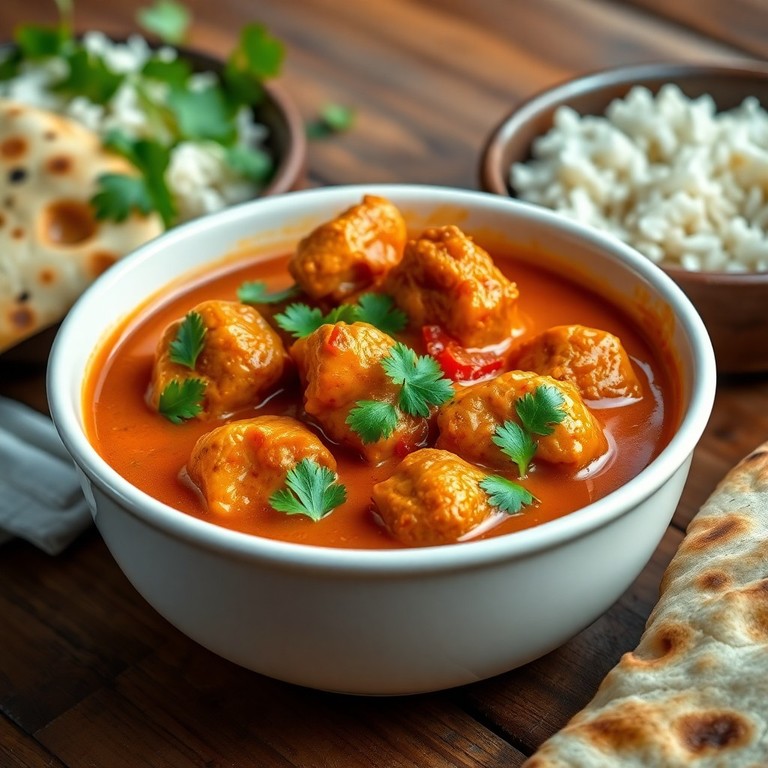 Indisches Hähnchen-Curry mit cremiger Tomatensauce