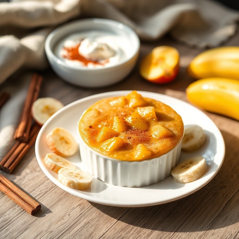 Pudim de Maçã e Banana no Micro-ondas