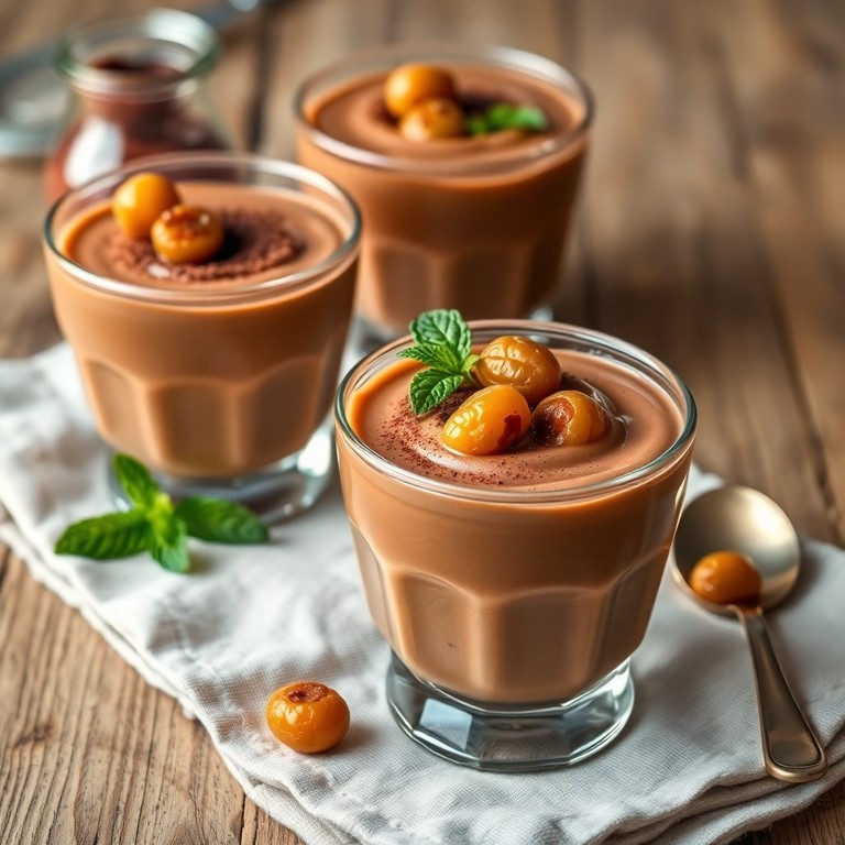 Puding de Cacahuete y Cacao con Pasas