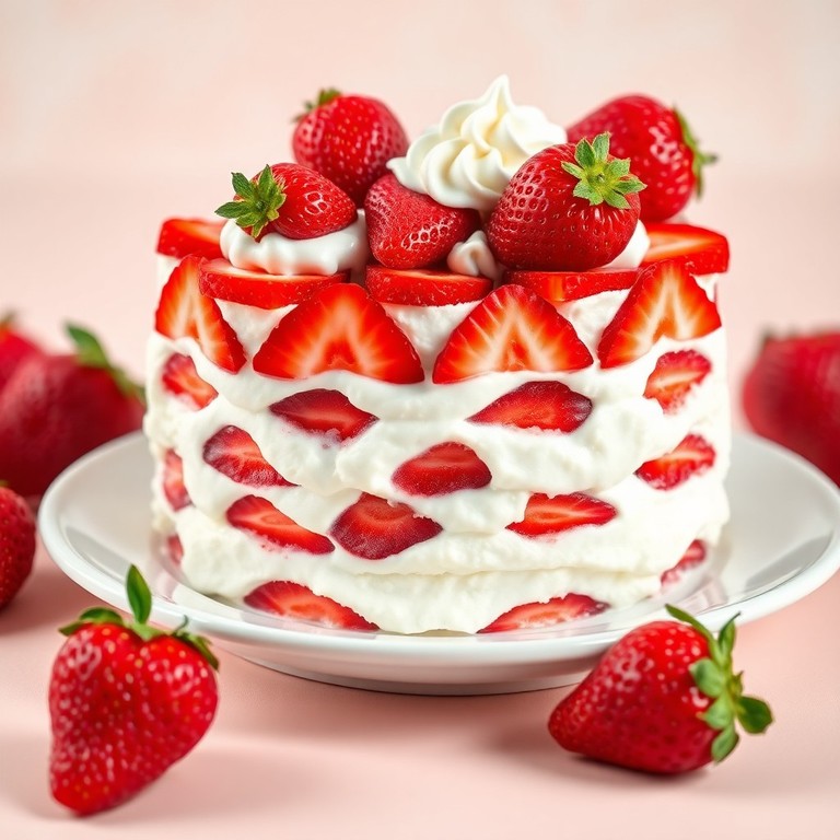 Torta Gelada de Morango e Chantilly