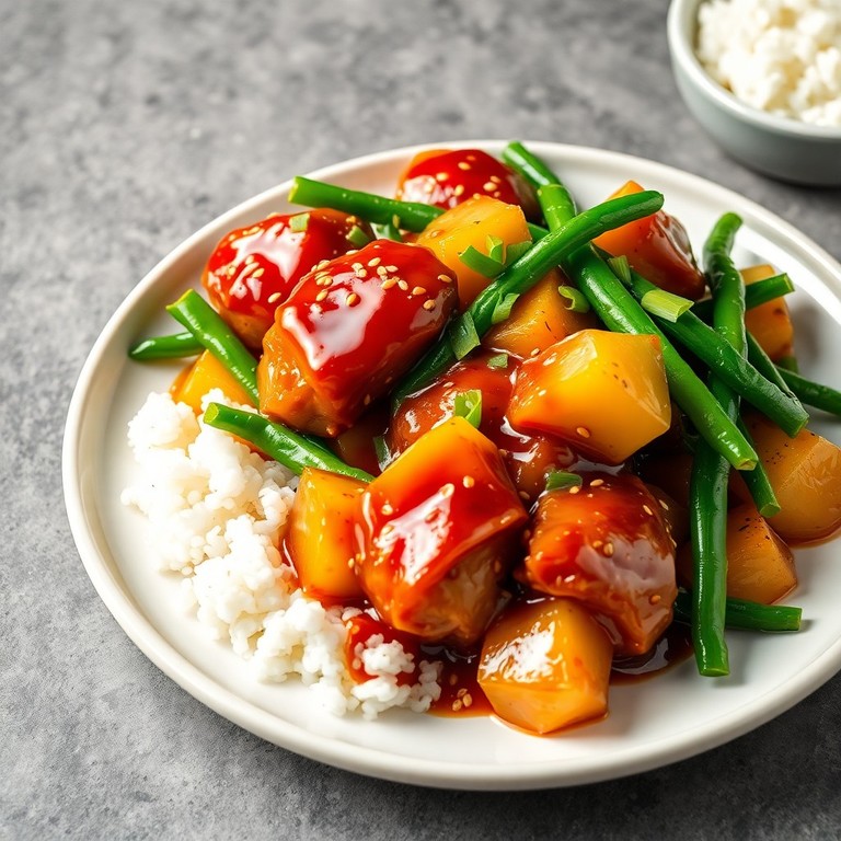 Poulet Teriyaki aux Haricots Verts et Ananas