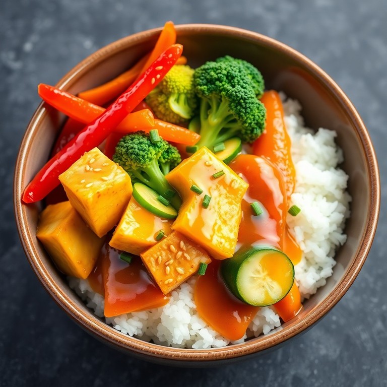 Salteado de Tofu y Verduras con Salsa de Sésamo