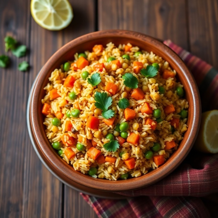 Lentil & Veggie Pilaf with Indian Masala Spices