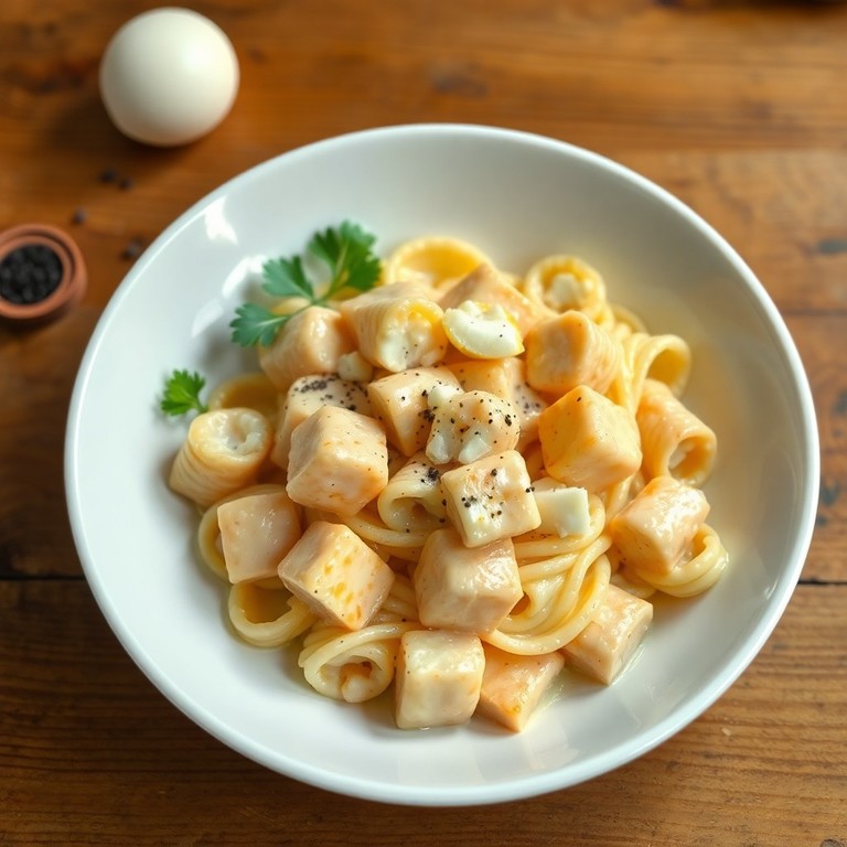 Macarrão Cremoso com Frango e Requeijão