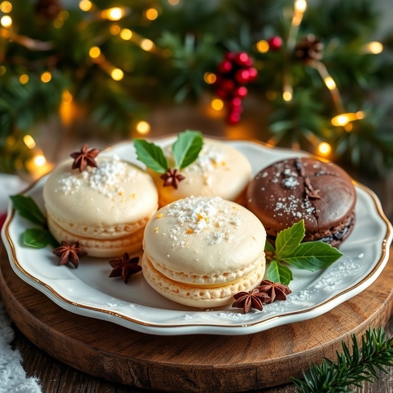 Weihnachtliche Makronen-Kollektion