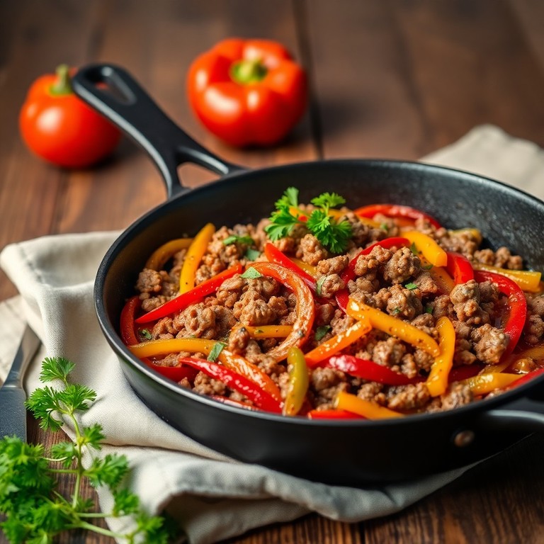 Hackfleischpfanne mit Paprika