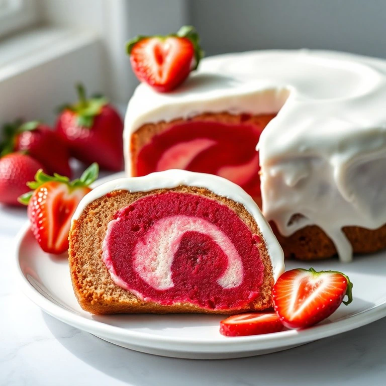 Cake marbré fraises-betteraves avec glaçage royal bacon red vet