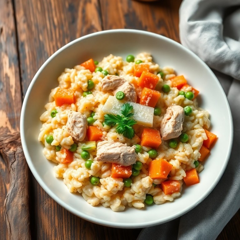 Risoto Cremoso de Frango com Legumes