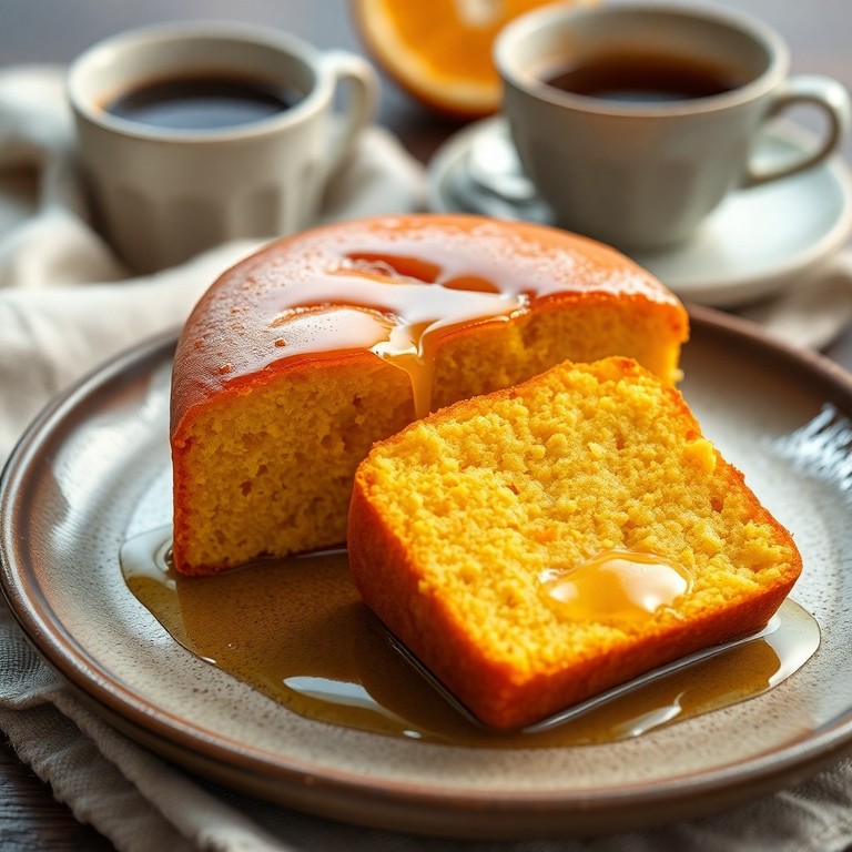 Bolo de Fubá com Calda de Água e Açúcar