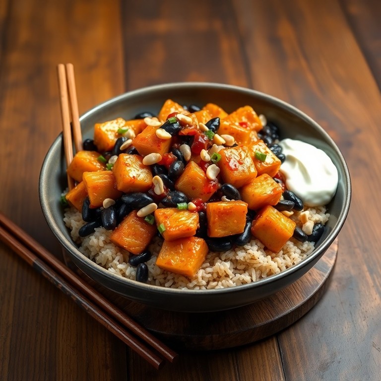 Asian-inspired Chicken and Black Bean Stir-fry with Peanuts