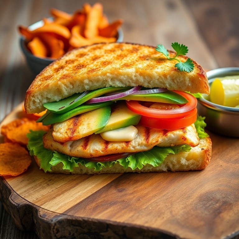 Sándwich de Pollo a la Parrilla con Aguacate